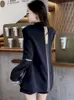 Women's Suits UNXX Women Black Chain Blazer Sexy Hollow Out Jacket 2023 Spring Loose Lapel Long Sleeve Coat Fashion Office Lady Coats No