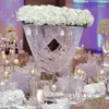 Vaser 4st) Transparent akrylbröllopsbord står mittstycken Dekorationer för blommor Rensa skärmstativ