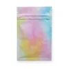 Glossy Rainbow Marbling Pattern Aluminum Foil Mylar Zip Bag Reclose Flat Zip Pouches Jewelry Cosmatic Package Bags