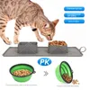 Portabel husdjurskål Hollfällbar silikon Dog Bowl Cat Travel Bowl Water Food Bowl Foldbar Double Travel Dog Water Bowls Pet Feeding Bowl Spill-Placemat