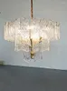 Pendant Lamps Postmodern All-copper Light Luxury Dining Room Chandelier French Villa Living Bedroom Art Glass