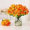 Decoratieve bloemen kunstmatige retro zijden boeket lelie combinatie bloemen bruid houd nep planten huis bruiloft decoratie accessoires