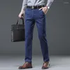 Erkek pantolon ekose sıradan erkekler Kore moda düz uyum jakard örgü yazlıklar için resmi takım elbise pantolon