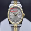 men High qualit Watch 36MM 116233 18K Yellow Gold Stainless Steel bracelet Sapphire glass Silver dial Automatic men s Watch W201Z