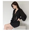 Sıradan Elbiseler Zawfl Sonbahar Bahar Kadın Elbise Çift Kelime Kelime Uzun Kollu Kalçalı Bodycon Kadın Seksi V yaka kulübü parti vestido