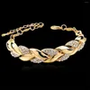 Bangle High Class Luxury God Fashion Alloy Studded With Diamonds Leaf Hand Ornaments Female Gold Bracelet Bracelets Women