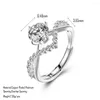 Обручальные кольца корона четыре медного покрытия платиновой перекрытие перекрытие Помещаемые женщины кольцо
