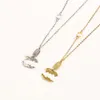 18k Gold Plated Luxury Designer Halsband för kvinnor Party Brand Letter Choker Pendant Chain Copper Halsband smycken Tillbehör Högkvalitativ 20 -instyle