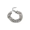 Bracelets porte-bonheur u-magical brillant Double strass couche Bracelet pour femmes à la mode grosse chaîne couleur argent bijoux en métal
