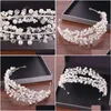 Bijoux De Cheveux Blanc Perle De Mariée Bandeaux Diadèmes Couronne Bandeau Pour La Mariée Accessoires Chapeaux Drop Delivery Hairjewe Dhgarden Dhahq