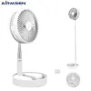 Fans Airmsen Floor Fan Portable Mini Folding Telescopic Desktop Fan USB RECHAREBLEABLE 3SPEED SIUNER FAN FÖR SOMSUMSTICK