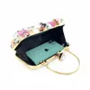 Shoulder Bags Luxury Color Floral Box Clutch Evening Designer Panelled Sequin Beads Gold Handbags Wedding Party Money Purse with Diamonds 230426