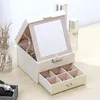 Opbergdozen Europees stijl sieraden doos lippenstift make -up organisator ring ketting lade dames cosmetische tas cadeau