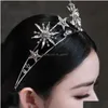 Hair Jewelry Barroce Princess Diadem Bling Star Tiara e Crown Goldsier Color Metal Metal Heads for Bride Drop Deliver Dhgarden Dhtzp