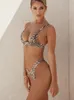 Traje de baño de mujer Leopard Trikini Set Sexy Tanga brasileña Bikini 2023 Mujeres Traje de baño Sólido Mujer Dama Traje de baño Natación Biquiomen's Wom