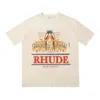 23ss Summer Men T-shirt Luxury Rhude t-shirt Fashion Mens t-shirt designer Donna Uomo Street T-shirt casual good mens Tshirt TAGLIA S-XL