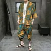 Vêtements ethniques deux pièces ensembles grande taille M-5XL lâche japonais Cardigan été femmes hommes Yukata Harajuku samouraï Kimono pantalon