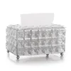 Organisation Crystal Glass Tissue Box Paper Rack Metal Decoration Luxury Office Car Hotel Home Living Connkin Holder Table Storage Supplies