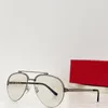 Nouveau design de mode lunettes de soleil pilote 0354S demi-monture en métal double pont décoré temples à charnière à ressort style simple lunettes de protection uv400 polyvalentes