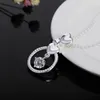 Chains 925 Stamped Silver Fine Heart Circle Pendant Zircon Necklace For Women Fashion Party Wedding Accessories Jewelry Gifts
