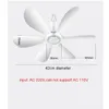 Fans 16.5 tum AC 220V Silent Takfläkt Mute Electric Hanging Fan med Switch för mats vardagsrum hembädd sovsal