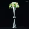 Party Decoration 12st) Bröllopsmetallblomma Vase Tall Gold Stand Centerpiece For Wedding Table Trumpet Yudao1437