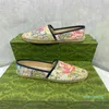 2023- 플로럴 Espadrille Flats Fisherman Canvas 신발 여성 디자이너 로퍼 여름 디자이너에 미끄러짐 Lady Multiple Colors