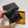 Luxury Men Designer Card Holders Folding Wallets women Totes Lychee Style Black Top Leather European Trend Short Thin Thin Portfolio Comes Purse With Box