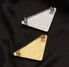 Beroemde ontwerpbriefbriefbroches vervagen nooit 18K vergulde zilverplaten roestvrijstalen charme broche driehoek markeren ingelegde kristal bruiloft sieraden accessoire