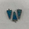 Charms, 2 Stück, blaues Harz, natürlicher Abalone-Dreieck-Anhänger, eingelegte Strassverzierung, DIY-Halskette, Ohrringe, Schmuckzubehör, 27 x 46 mm