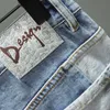 Heren shorts slanke rechte jeans shorts heren persoonlijkheid multi pocket gemengde kleur stiksel patch gescheurd gat denim shorts mannelijke streetwear 230512