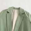 Frauen Anzüge Frau Casual Grüne Grundlegende Taste Blazer 2023 Frühling Weibliche Elegante Feste Lose Blazer Büro Damen Langarm