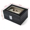 Bolsas de jóias 40% de couro falso 3 slots relógios Bracelets Display Storage Storage Box Caixa Organizador