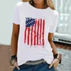 Women's T Shirts Women Printed Top Independence Day Shirt Casual Short Sleeve Round Neck Loose Super Comfy High Quality T-shirts In Stock