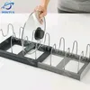 Organização pote rack de aço inoxidável expansível prato armazenamento prateleira placa corte secagem panelas rack gabinete titular acessórios cozinha