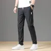 Męskie spodnie wiosna lato bottomowe spodnie męskie mody klasyczny sznur elastyczny pasa jogging cienki rozciąganie swobodne szare mody menu 230512