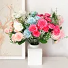 Dekorativa blommor Artificial Rose Silk Long Branch Bouquet For Wedding Home Room Table Centerpiece Decor Fake Plant Wreathwedding Supplies