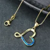 Pendant Necklaces Simple Trendy Love Heart Necklace Vintage Hollow Infinity Boho Gold Silver Color Chain For Women Gift