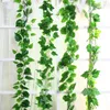 Dekorativa blommor 180 cm verkliga beröring av konstgjorda växter Ivy Creeper Green Leaf Garland Vine Silk Foliage Rattan Wall Hanging Home