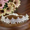 Fermagli per capelli Barrettes Chic Arabo Accessorio Catena Donna Fascia per capelli Fiore di cristallo Nappe Pezzi per la testa Algeria Gioielli da sposa Oro 18 carati Argento