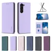 Suck Magnetic Closure Cases For Samsung A34 A54 A14 A23 A73 A13 A33 A53 A22 A32 5G S21 S23 Ultra Plus S22 A24 4G PU Leather Wallet Plain ID Card Book Holder Flip Cover Pouch