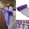 Sashes 50Pcs Sheer Fabric Organza High Quality Chair Sashes Bow Wedding Chair Knot Decoration For Wedding Party Event Banquet