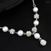 Chains Silver Color Bridal Back Chain Necklaces Fashion Women Simulater Pearl Backdrop Necklace Accessories