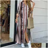 Casual Kleider Mode Frauen Langarm Hemd Kleid Frühling Gedruckt Ol Laides Turndown Kragen Lose Sommerkleid Party Kleidung S-3XL