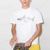 Herrenhemden Plam Designer Broken Shark Schwarz Weiß T-Shirt Kurze Seelve Sommer Grafik T-Shirts Baumwolle Casual Luxus Hip Hop Streetwear 2024