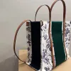 Canvas Tote Bag Women Shopping Handbags Printed Lady Satchel Interior Zip Pocket Fashion Letter Large Capacity Shoulder Purse Removable Strap Crossbody 2size
