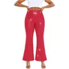 Damenhose Damen S Sparkly Bell Bottom High Waist Wide Leg Pailletten Flared Elastic Y2K Hose Streetwear