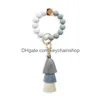 Key Rings 8 Styles Sile Bead Bracelet Chain Female Italian Tassel Bracelets Keys Ring Drop Delivery Jewelry Dhclt