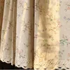 Curtain Europe Style Garden Small Half With Lace British Retro Floral Soft Cotton Linen Fabric Kitchen Half-curtain For Cabinet