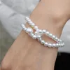 Strand Trendy Imitation Perles Bracelet Pour Femmes À La Main Perle Charme Exquis Bracelets Bijoux Femme Dames Partie